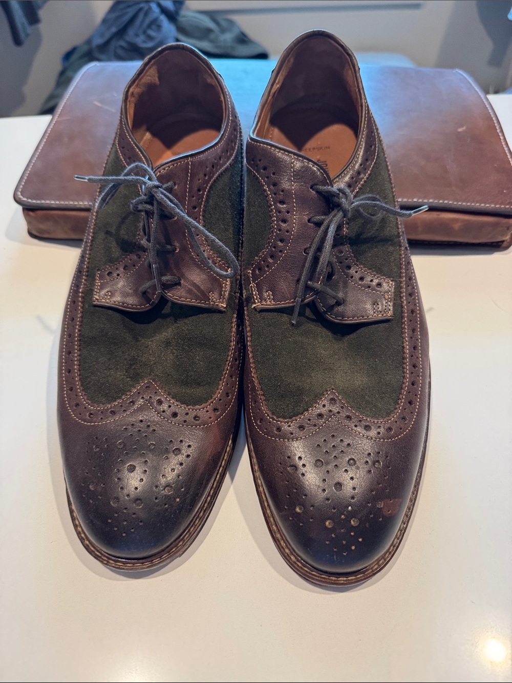 Johnston & Murphy Leather & Suede Wingtip Oxfords – 13